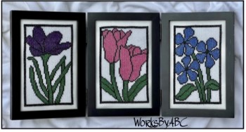 Stained Glass Flowers (Crocus,Tulips, Periwinkles)